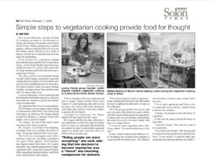 "Vegetarian Cooking Class at the Solon Senior Center" - Solon Times (Feb 2016)